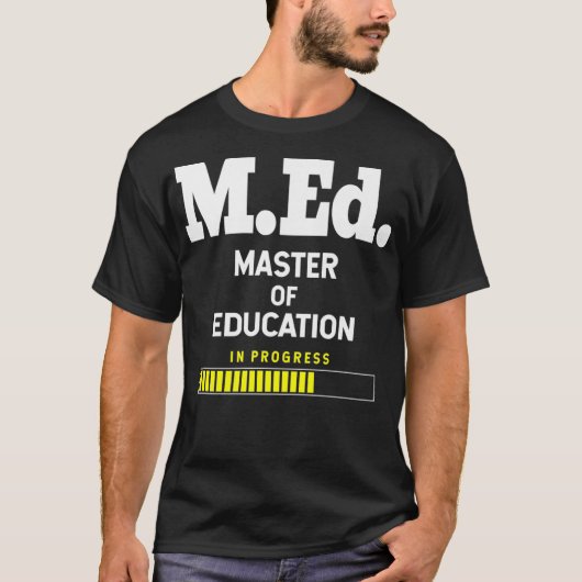 教育学修士（MEd）プレミアム 学生 学位 Tシャツ (正面)
