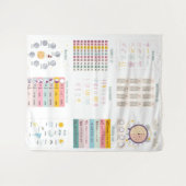 教育学習数学時計学校の子供 タペストリー (正面(横))