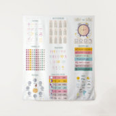 教育学習数学時計学校の子供 タペストリー (正面)