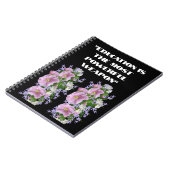 教育引用文カスタムフラワーフォト文字スパイラル ノートブック (左側)