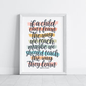 教育引用文タイポグラフィレインボーストライプズ ポスター