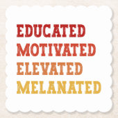 教育意欲を起こを受けたメラニン化先生クール ペーパーコースター (正面)