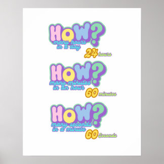 教育時計のポスター、時間を伝える2 ポスター