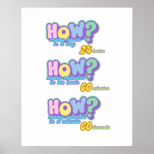 教育時計のポスター、時間を伝える2 ポスター (正面)