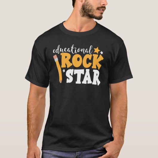 教育用ロックスターロックスター先生学生Sch Tシャツ (正面)