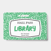 教育者のための構成図書図書館ホールパス バッジ (裏面)