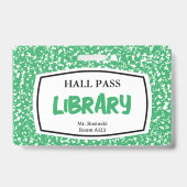 教育者のための構成図書図書館ホールパス バッジ (正面)