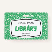 教育者のための構成図書図書館ホールパス バッジ (正面)