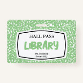 教育者のための構成図書図書館ホールパス バッジ (正面)