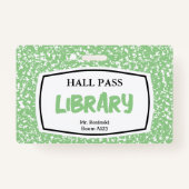 教育者のための構成図書図書館ホールパス バッジ (裏面)