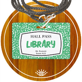 教育者のための構成図書図書館ホールパス バッジ