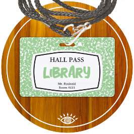 教育者のための構成図書図書館ホールパス バッジ