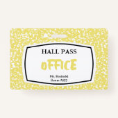 教育者のための組版ブックオフィスホールパス バッジ (裏面)