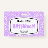 教育者のための組版ブックバスルームのホールパス バッジ (裏面)