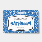 教育者のための組版ブックバスルームのホールパス バッジ (正面)