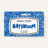 教育者のための組版ブックバスルームのホールパス バッジ (裏面)