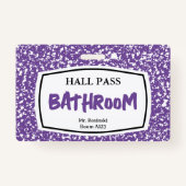 教育者のための組版ブックバスルームのホールパス バッジ (裏面)