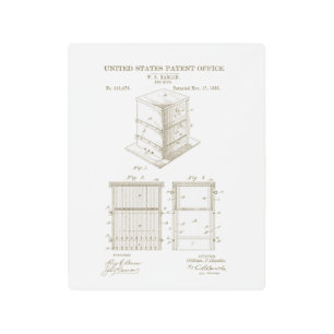 教育者のシリーズヴィンテージビーハイブ米国特許管理人 メタルプリント