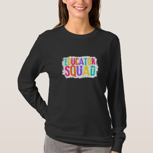 教育者の分隊カラフルブ絵を描ラシ Tシャツ (正面)