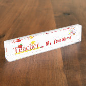 教育者の机の名札 デスクネームプレート (側面)