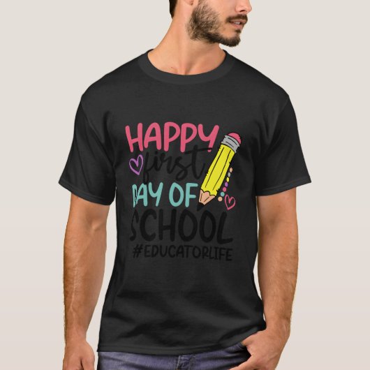 教育者の革新者、学校の初日おめでとう Tシャツ (正面)