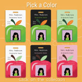 教育者グリーンアップル縦型フォトIDバッジ バッジ