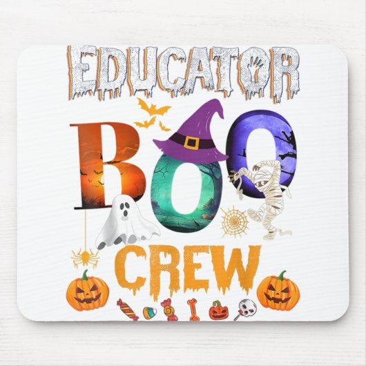 教育者ブークルー先生学生おかしなハロウィーン マウスパッド (正面)
