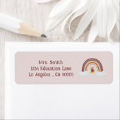 教育者向けオウムの本と虹の住所ラベル ラベル (インサイチュ)