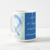 教育認識度リボンエンジェルカスタムマグ コーヒーマグカップ (正面左)