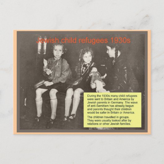 教育、宗教、ユダヤ教、ユダヤ難民1930 ポストカード (正面)
