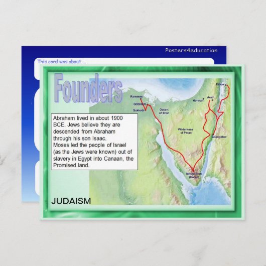 教育、宗教、ユダヤ教、創始者 ポストカード (正面/裏面)