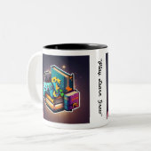 教育、従事、接待 ツートーンマグカップ (正面左)