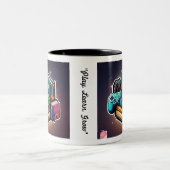 教育、従事、接待 ツートーンマグカップ (中央)