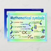 教育、数学記号 ポストカード (正面/裏面)