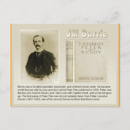 教育、文学、JMバリー、ピーターパン ポストカード (正面)