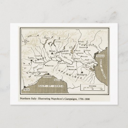 教育、歴史、ナポレオン、北イタリア1796- ポストカード (正面)