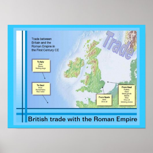 教育、歴史、ローマ、ローマとのイギリス貿易 ポスター (正面)