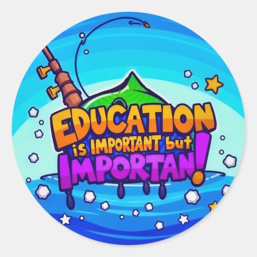教育：重要でありながらおもしろい ラウンドシール (正面)
