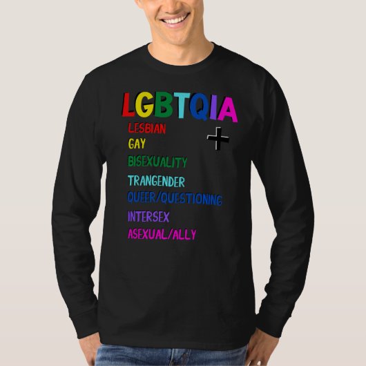教育Lgbtq+文字の意味と広がり Tシャツ (正面)