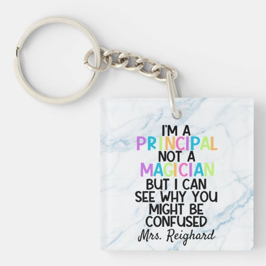 教頭は魔術師でなおもしろいいパーソナライズされた キーホルダー (正面)