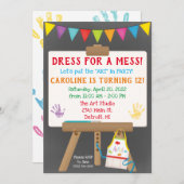散らかったドレス、アートパーティの招待状 招待状 (正面/裏面)