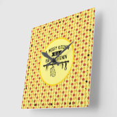 散らかった台所は幸せなキッチンギフトピーマンだ スクエア壁時計 (傾斜)