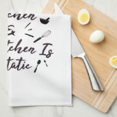 散らかった台所は幸せな台所だ キッチンタオル (四つ折り)