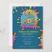 散らかった子供のためのドレスのアートパーティー 招待状 (正面)