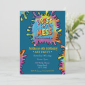 散らかった子供のためのドレスのアートパーティー 招待状 (スタンド正面)