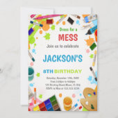 散らかった招待状用のドレ絵を描ス 招待状 (正面)