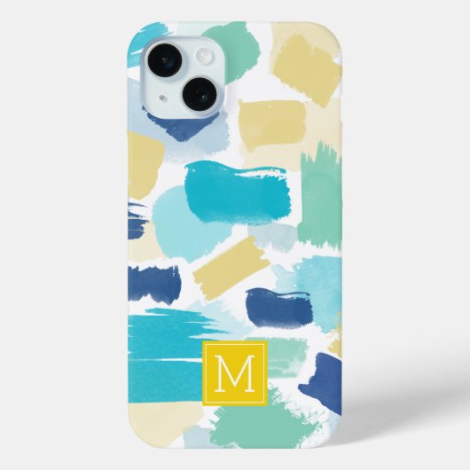 散らかった明るい水の色のブラシストローク Case-Mate iPhoneケース (裏面)