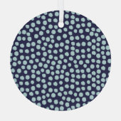 散らかった水玉模様、トレンディーインクのパターン。 ガラスオーナメント (裏面)