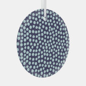 散らかった水玉模様、トレンディーインクのパターン。 ガラスオーナメント (正面右)