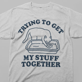 散らかってる私の物を片付けたい 猫の面白グッズ Tシャツ